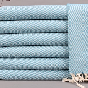 Hand Towel, Dish Towel, Chevron Turquoise Washcloth, 20x40 Inches Gift For Her, Guest Washcloth, Decorative Dishcloth, Turkey Washcloth,