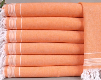 Wholesale Blankets, Beach Blanket, Orange Blanket, Striped Blanket, 56x91 Inches Sofa Cover, Organic Throw, Gift Blanket, Turkey Throw,