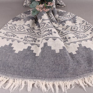 Couverture turque, couvertures cadeaux de mariage, couverture bleu marine, couverture kilim, couverture en coton de 56 x 85 pouces, couverture turque, couverture chaude, image 8
