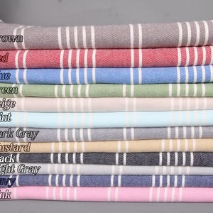 Turkish Blanket, Custom Wedding Gifts, Custom Blanket, Striped Throw, 71&quot;x95&quot; Cotton Throw, Wedding Day Gift For Bride,