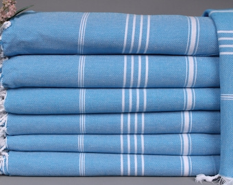 Couch Überwurf, Picknickdecke, Royal Blau Decke, Gestreifter Überwurf, 160x220 cm Bestickte Tagesdecke, Bettwäsche Decke, Strandüberwurf,