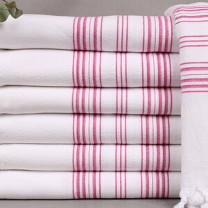 Organic Beach Towel, Turkish Beach Towel, Fuchsia Peshtemal, Striped Towel, Terry Towel, 40x71 Inches Quick Dry Towel, Spa Towel,