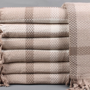 Turkish Blanket, Sofa Blanket, Striped Brown Blanket, 79x91 Inches Bed Cover, Decorative Blanket, Curtain Blanket, Beach Bedspread,