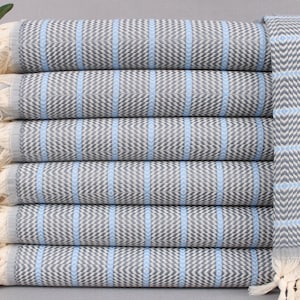 Custom Towel, Personalized Turkish Beach Towel, Dark Gray-Blue Towel, Striped Towel, 40x71 Inches Wedding Favors, Bridesmaid Towel,