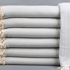 Couch Throw, Wedding Gift Blankets, Chevron Light Gray Blanket, 75x91 Inches Wedding Gift Blanket, Camping Bedcover, Oversize Throw,