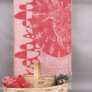 New Home Tea Towel, Kitchen Towel, Red Towel, Animal Print Towel, 18x36 Inches Bathroom Towel, Tea Towel, Holiday Towel,