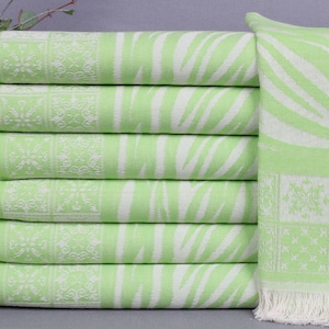 Personalized Kitchen Towel, Hand Towel, Green Towel, Striped Towel, 20x28 Inches Bridesmaid Gift, Decor Towel, Dish Towel, Organic Towel,