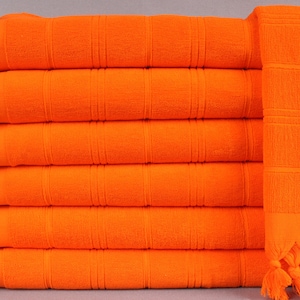 Toalha de chá personalizada, toalha de mão para convidados, toalha laranja, toalha listrada, toalha felpuda, presentes personalizados de 18 x 40 polegadas, toalha de hotel,