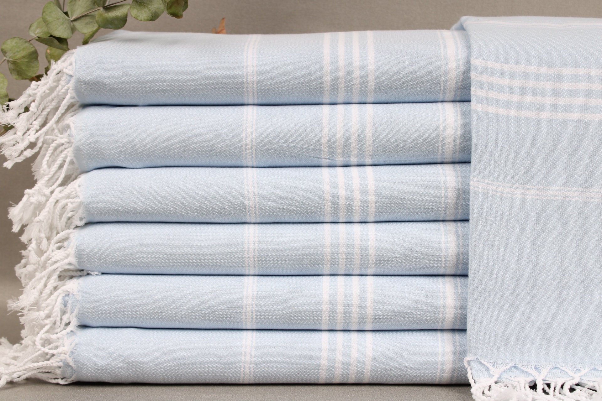 Organic Beach Towel, Turkish Beach Towel, Baby Blue Peshtemal, Striped Peshtemal, 40x71 Inches Monogrammed Towel, Home Decor Towel,