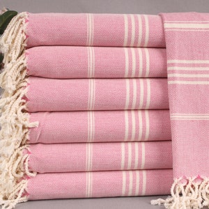 Turkish Towels Beach, Personalized Turkish Towel, Fuchsia Towel, Striped Towel, 40x71 Inches Bachelor Party Gifts, Decorative Towel,