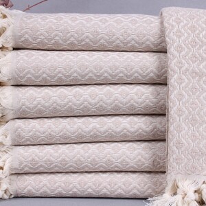 Organic Cotton Towels, Personalized Turkish Towel, Diamond Towel, 40x71 Inches Bachelorette Favor Towels, Light BeigeTravel Peshtemal,