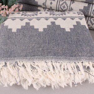 Couverture turque, couvertures cadeaux de mariage, couverture bleu marine, couverture kilim, couverture en coton de 56 x 85 pouces, couverture turque, couverture chaude, image 4