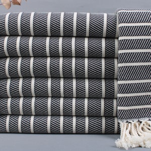 Personalized Turkish Towel, Organic Beach Towel, Striped Peshtemal, 40x75 Inches Bamboo Towel, Turkish Towel for Bath, Summer Towel,