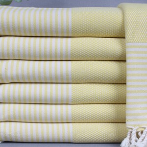 Turkish Beach Towel, Monogrammed Beach Towel, Yellow Towel, Striped Towel, 32x67 Inches  bridesmaid bachelorette gift, Sarong Towel,