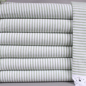 Toalla de playa con monograma, toalla turca, toalla verde caqui, toalla a rayas, 40 x 63 pulgadas, obsequios a granel para damas de honor, toalla de verano, toalla de hammam,