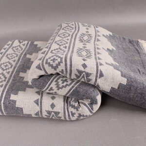 Couverture turque, couvertures cadeaux de mariage, couverture bleu marine, couverture kilim, couverture en coton de 56 x 85 pouces, couverture turque, couverture chaude, image 9