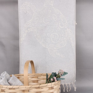 Hand Towel, Monogram Hand Towel Bathroom, Light Gray Towel, Carretta Towel, Patterned Towel, Animal Towel, Print Towel, 18x36 Inches Persona