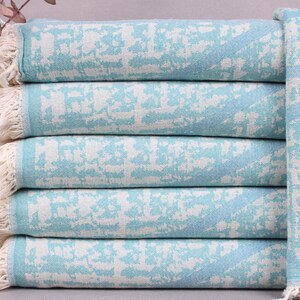 Turkish Towel, Turkish Beach Towel, Turquoise Towel, Asymmetric Design Peshtemal, 40x69 Inches Gift For Her, Sarong Towel,