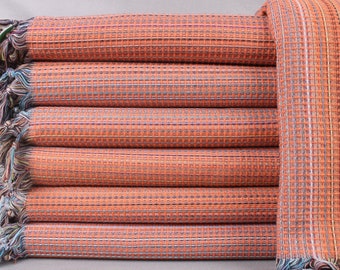 Wedding Gift Blankets, Home Decor Blanket, Orange Throw, Diamond Throw, 87x91 Inches Cotton Throw Blanket For Couch, Decor Blanket,