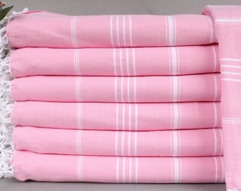 Stranddeken, bankdeken, roze deken, gestreepte deken, 79 x 95 inch geborduurde sprei, campingkleed, decoratieve deken,