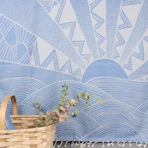 Organic Beach Towel, Beach Towel, Blue Towel, Patterned Peshtemal, 40x71 Inches Turkish Towel for Beach, Home Decor Towel, Scarf Peshtemal,