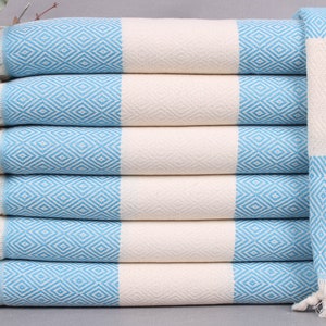 Custom Beach Towel, Custom Towel, Turquoise Towel, Diamond Towel, 40x71 Inches Gift for Him, Decorative Towel, Wedding Towel,