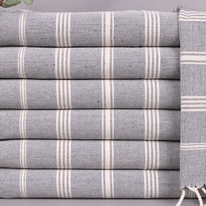 Guest Hand Towel, Personalized Turkish Hand Towel, Navy Towel, Striped Towel, 24x38 Inches Bridesmaid Gift, Dish Towel, Wholesale Towel,