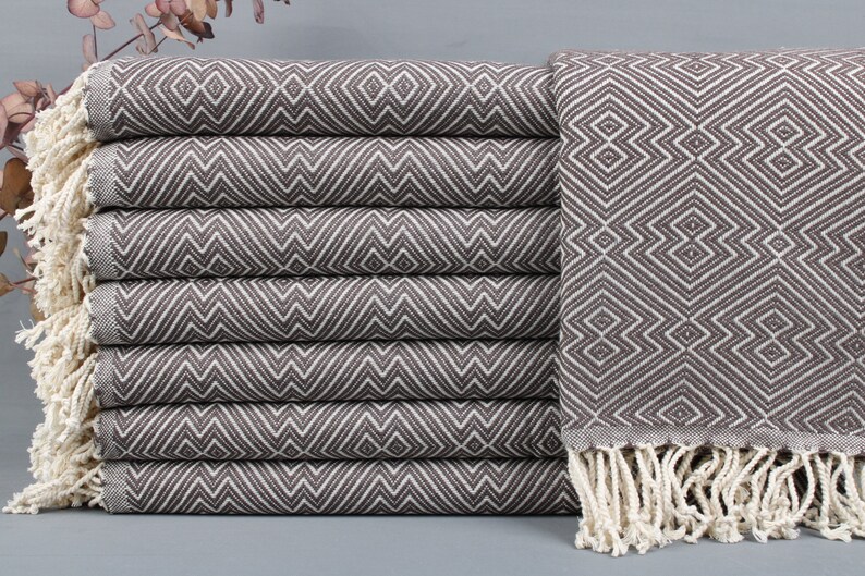 Turkish Towel, Bath Towel, Diamond Peshtemal - Thumbnail 3