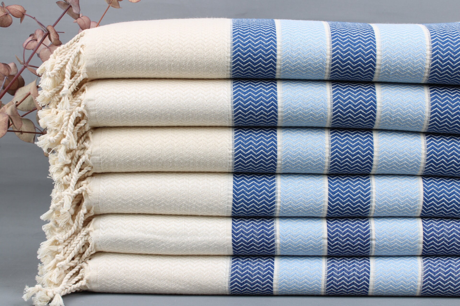 100 % Turkish Cotton Herringbone Peshtemal Authentic Beach Towel 
