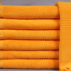 Wholesale Towels, Turkish Beach Towel, Mustard Peshtemal, Striped Towel, Terry Towel, 36x71 Inches Turkish Towel Wholesale,