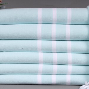 Monogrammiertes Strandtuch, personalisiertes türkisches Strandtuch, Mint Handtuch, gestreiftes Handtuch, 40x71 Zoll Handtuch mit Namen, Bio-Handtuch,