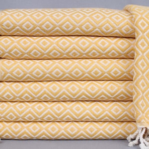 Personalized Turkish Beach Towel, Custom Beach Towel, Mustard Towel, Diamond Towel, 40x71 Inches Yoga Mat Towel, Bridesmaid Towel,
