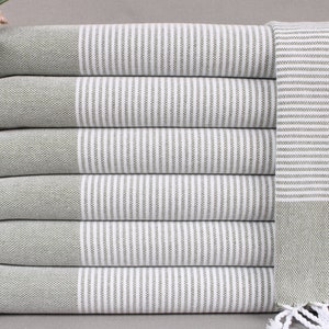 Guest Hand Towel, Monogram Hand Towel, Khaki Green 1 Towel, Striped Towel, 18x40 Inches Personalized Gifts, Gym Towel, Turkey Towel,