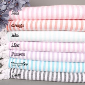 36&quot;x71&quot; Cotton Towel, Hammam towel, Terry Striped Towel, Personalized Beach Towel, Organic towel, Wedding Day Gift For Bride,