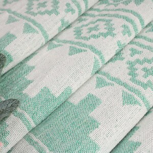 Picnic Blanket, Handwoven Blanket, Green Throw, Kilim Blanket, 56x85 Inches Cotton Blanket, Bedding Throw, Turkey Throw, Xmas Gift Throw, image 6