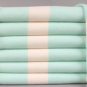 Cotton Woven Dish Towel, Hanging Kitchen Towel, Dark Mint Towel, Diamond Towel, 20x36 Inches Bathroom Towel, Tea Towel, Holiday Towel,