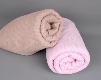 67"x79" Cotton Blanket, Tablecloth, Best Friend Gift, Woven Blanket, Turkish Blanket, Waffle Blanket, Father Day Gift