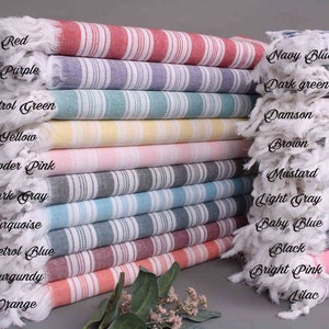 Bachelorette Party Gift, Custom Wedding Favor, Turkish Beach Towel, Personalized Bridal Shower Keepsake, Housewarming Gift, Home Essentials