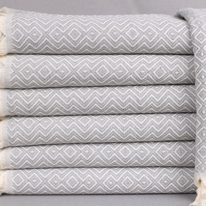 Aangepaste Turkse handdoek, aangepaste handdoek, grijze handdoek, diamanten handdoek, 38x71 inch Bachelor / Bachelorette Party Gunsten, Trouwhanddoek,