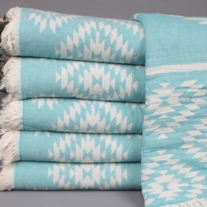 Bedcover, Sofa Blanket, Dark Turquoise Throw, Kilim Blanket, 56x83 Inches Sofa Cover, Decor Throw, Organic Blanket, Turkey Blanket,