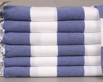 Personalized Turkish Towel, Turkish Beach Towel, Navy Towel, Striped Towel, 40x71 Inches Bachelor Gift, Organic Towel, Pareo Towel,