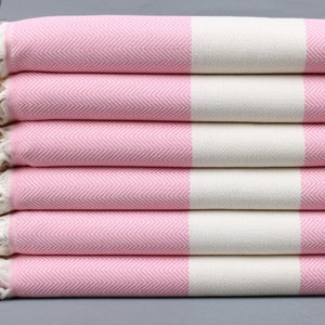Turkish Bath Towel, Personalized Towel, Chevron Pink Peshtemal, 36x67 Inches Bachelorette Party Gift, Summer Towel, Tablecloth Towel,