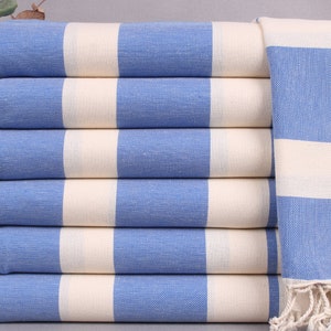 Personalized Turkish Beach Towel, Turkish Bath Towel, Blue Towel, Striped Towel, 40x71 Inches Bridal Shower Gift, Tablecloth Towel,