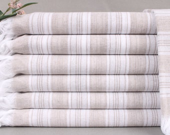 Personalized Gift Box Towel, Bachelorette Towel, Beige Towel, Striped Towel, 40x71 Inches Custom Logo Beach Towel, Decor Towel,