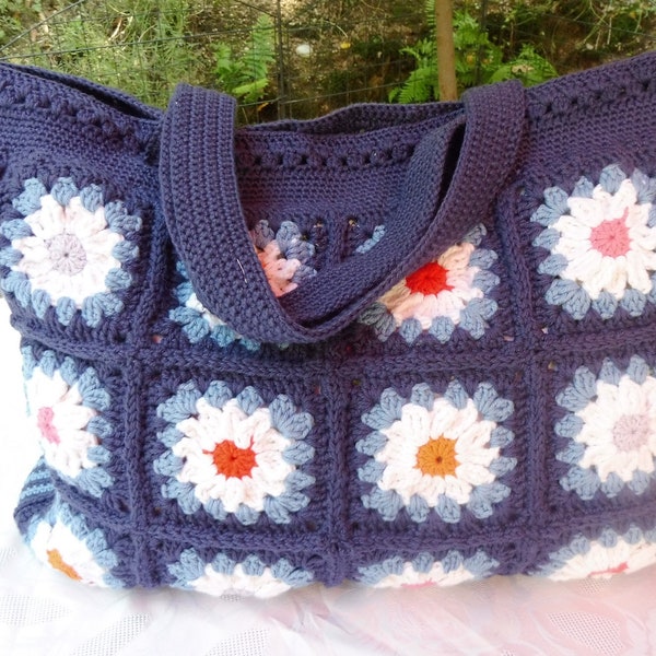 Granny Square - Häkeltasche - Vintage Tasche