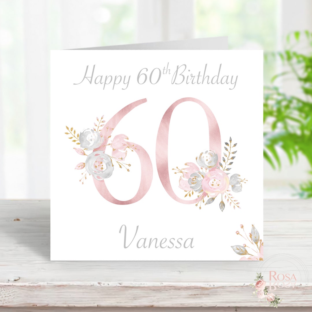 Personalised 60th Birthday Card * ADD ANY NAME * Perfect for Her ...