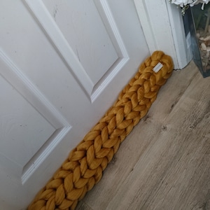 Chunky knit draught excluder Mustard acrylic