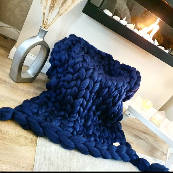 Chunky Knit Blanket Etsy UK