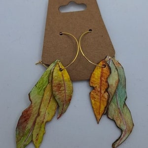 Watercolour Gum Leaf Earrings