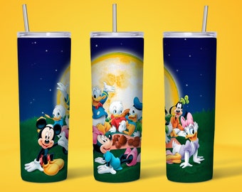 Diseño de sublimación para vaso con estampado de dibujos animados, vaso delgado de 20 oz (archivo digital JPG)